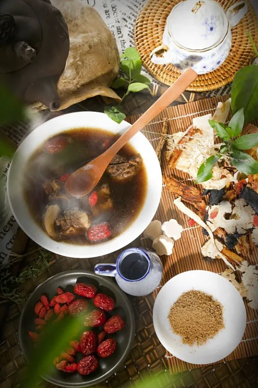 Commercial — herbal soup still life
